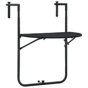 vidaXL Hanging Balcony Table Folding Outdoor Patio Table Rattan Look Plastic
